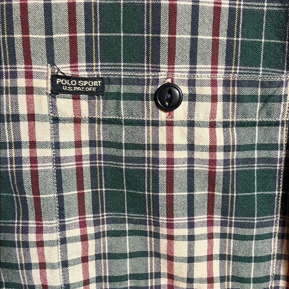 Ralph Lauren Polo Sport Green and White Plaid Button-Down Shirt - Picture 2 of 6